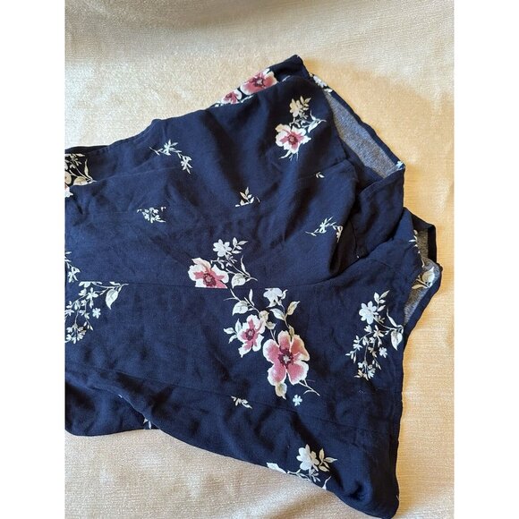 Abercrombie & Fitch‎ Navy Floral Mini Dress Romper Size XS Pockets - Picture 3 of 7